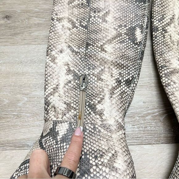 Dolce Vita Snake Print Knee High Block Heel Zip Boots Womens Size 7 - Picture 3 of 9